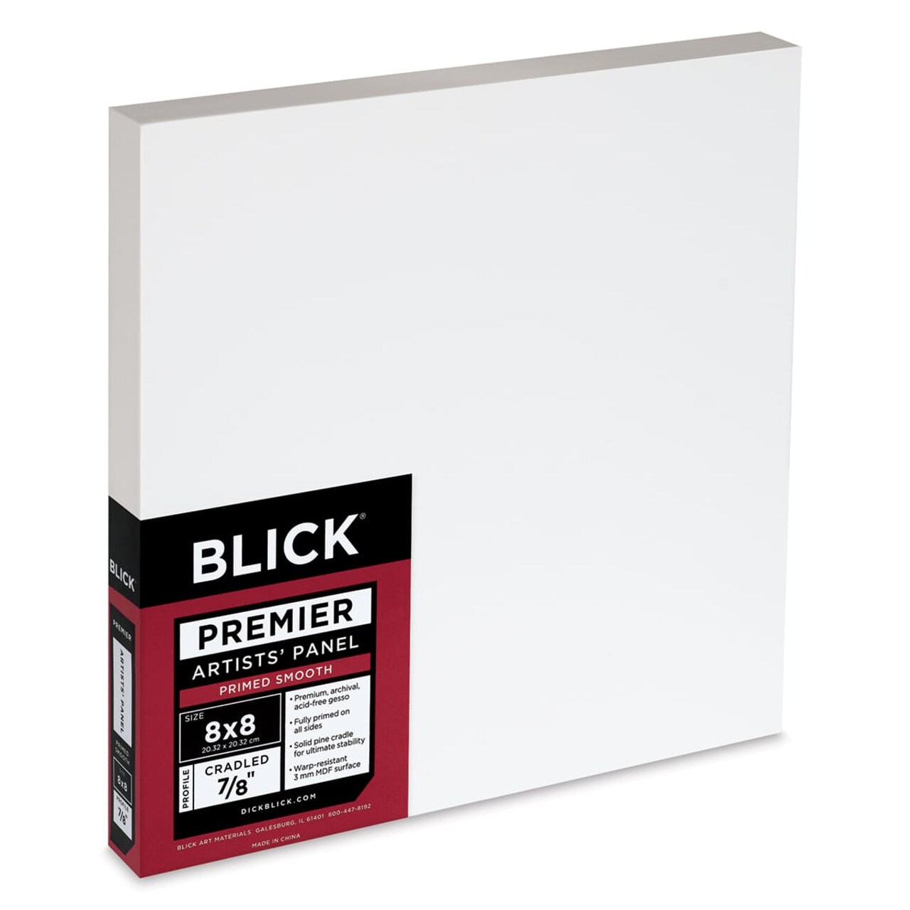 Blick Premier Artists' Panel - Traditional Cradle, 7/8", 8" x 8"